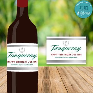 Tanqueray Birthday Liquor Label Customizable Template Instant Download