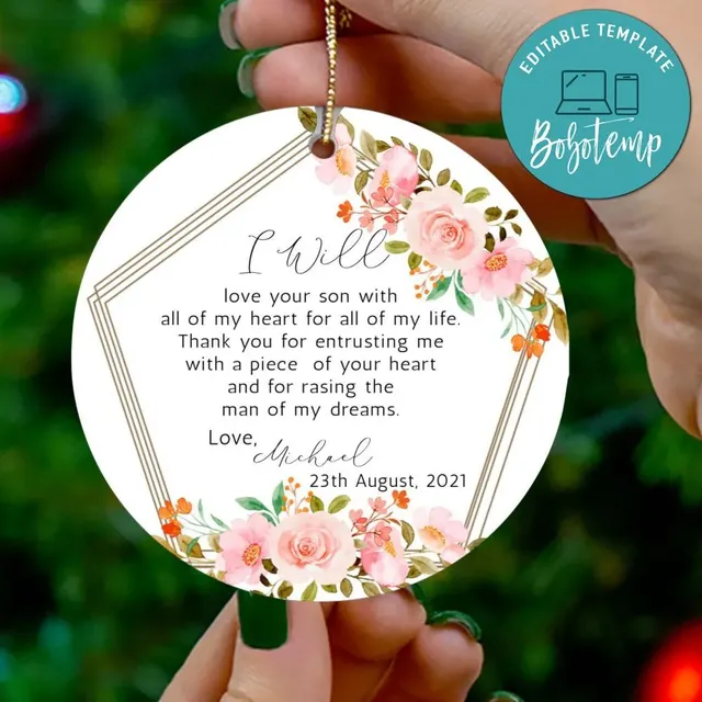 Personalised Mother of Groom Bride Ornament Wedding Gift Bobotemp