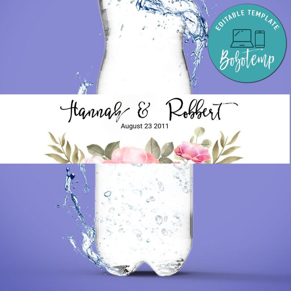 Wedding Water Bottle Label Printable Wedding Label DIY Bobotemp