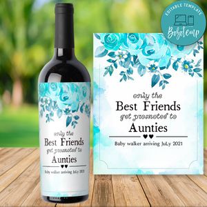 Best Friends Get Promoted Personalized Wine Label