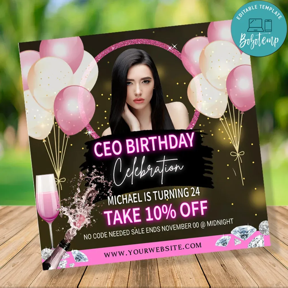 CEO Celebration Social Media Flyer Template DIY | Bobotemp