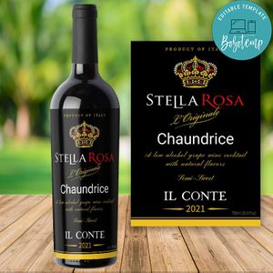 Stella Rosa Wine bottle label PNG Template to Print at Home Instant Download