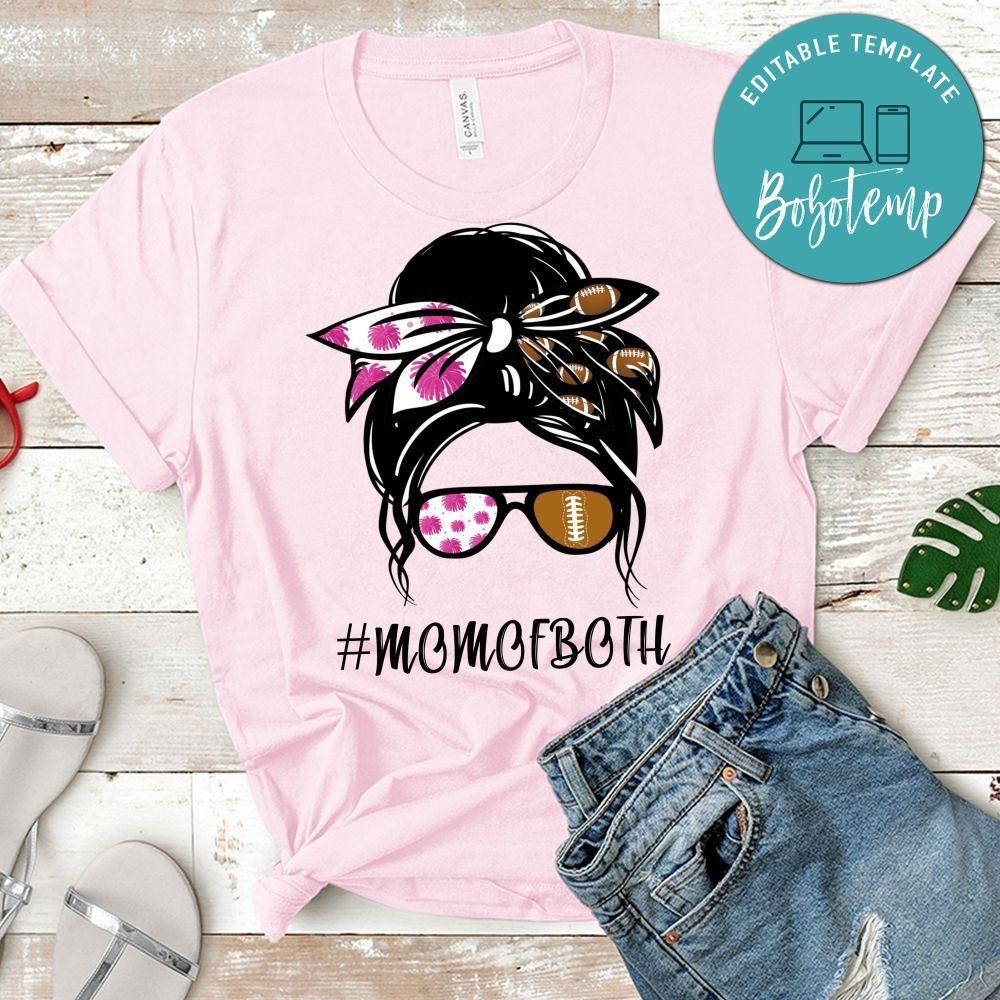Cheer and Football Mom Bun Natural Hair Sunglasses T-Shirt