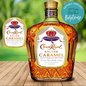 Crown Royal Salted Caramel label for birthday Customizable Template Instant Download