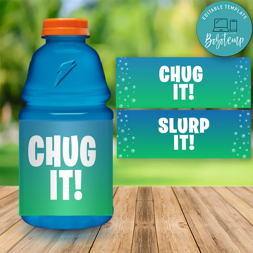 Gamer Chug Slurp Gatorade Label Template to Print at Home Instant ...