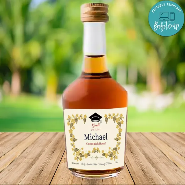 Hennessy Cognac Graduation 50ml Label Template DIY | Bobotemp