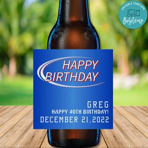 Bud Light Birthday Beer Label Customizable Template Instant Download