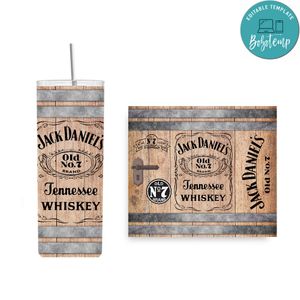 Tennessee Whiskey 20 oz Skinny Tumbler Customizable Design Template Instant Download