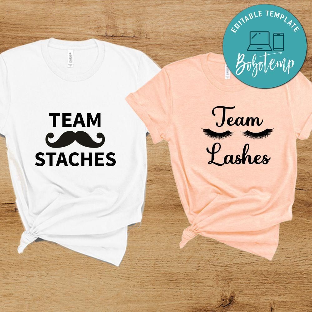 Team lashes Team staches Gender reveal party PNG file template | Bobotemp