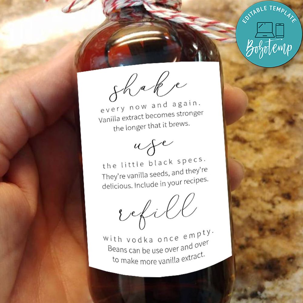 Shake Use Refill Label Digital File Bobotemp