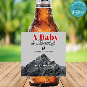 Coors Light Baby Announcement Beer Label Customizable Template Instant Download
