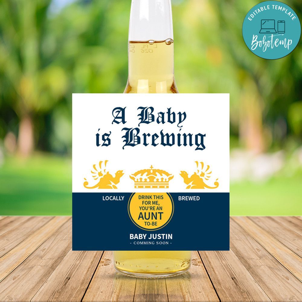 Corona Extra Baby Announcement Beer Label Customizable Template Instant Download