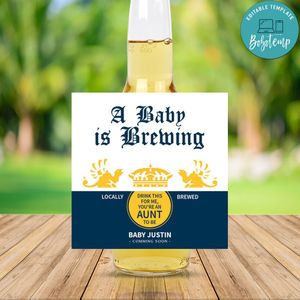 Corona Extra Baby Announcement Beer Label Customizable Template Instant Download