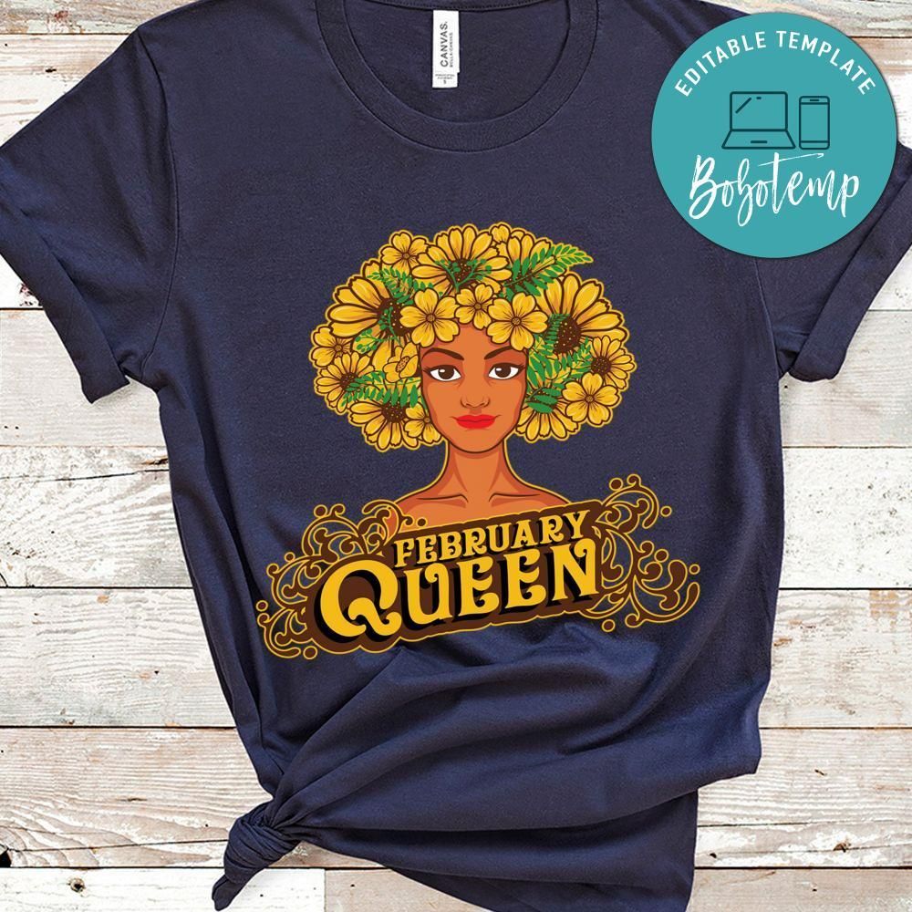 February Queen Birthday Afro Black Funny Pisces Gifts Shirt