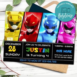 Miniforce Invitation Template Customizable Instant Download