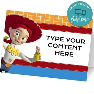 Jessie Toy Story Food Labels Printable Instant Download