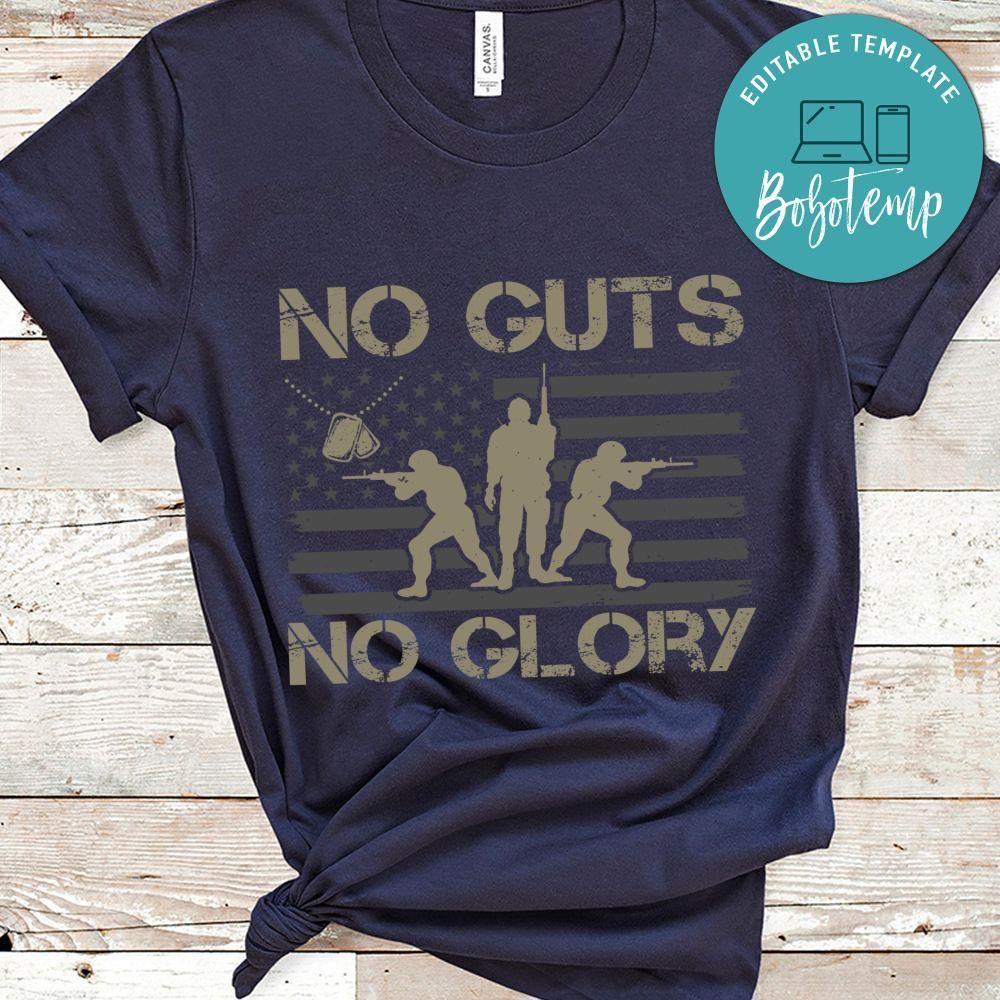 no guts no glory Military Shirt