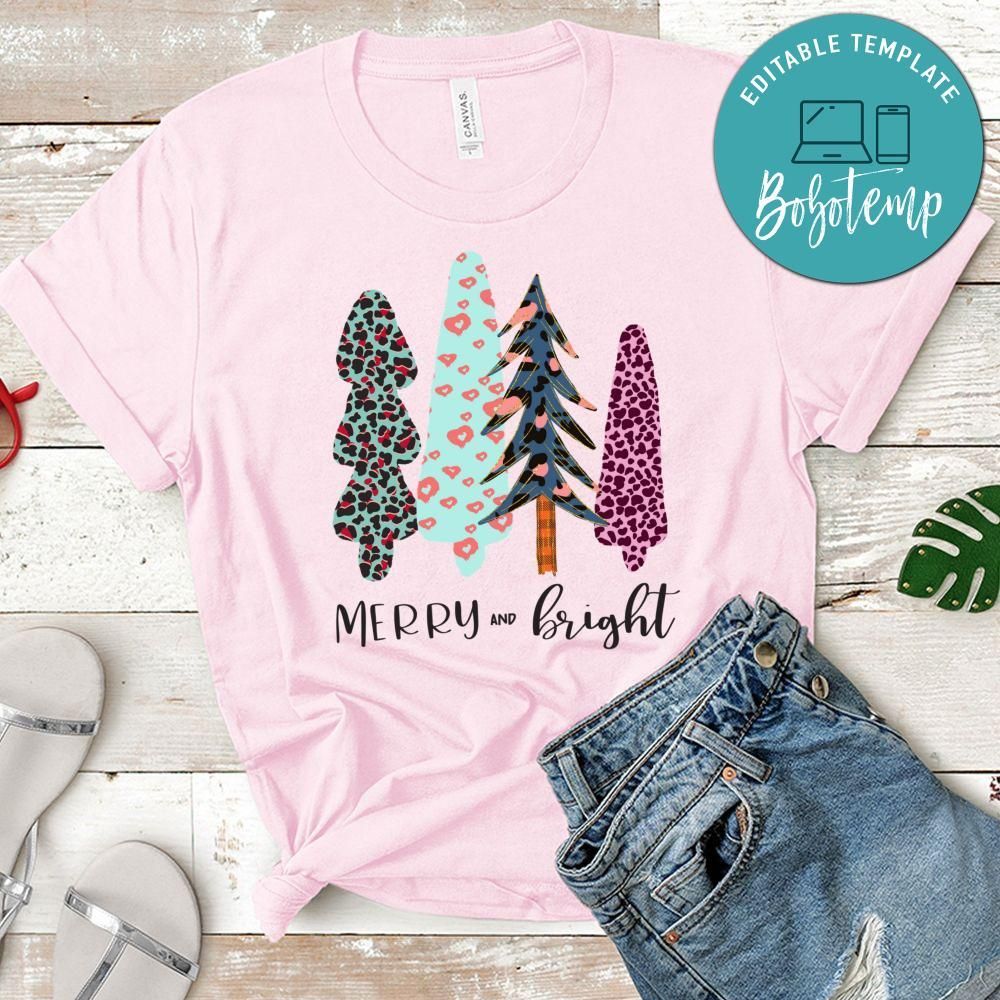 Merry and Bright Christmas Trees T-Shirt