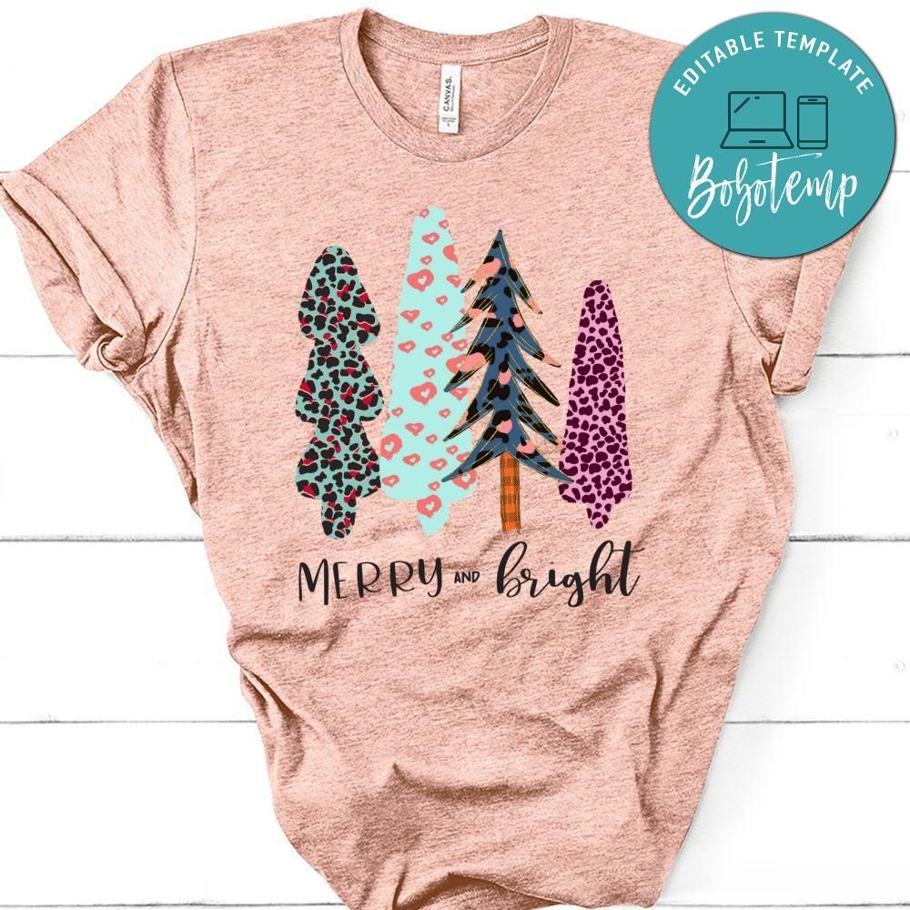 Merry and Bright Christmas Trees T-Shirt