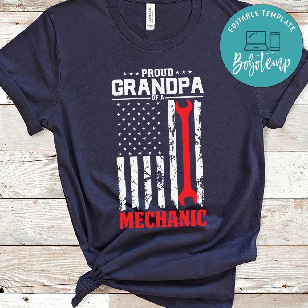 Proud Grandpa of Mechanic Red Shirt