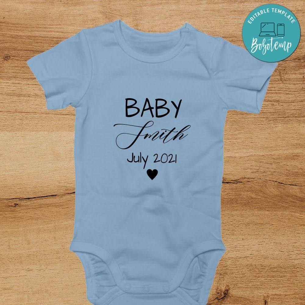 Last Name Baby Onesie® - Pregnancy Announcement Bodysuit