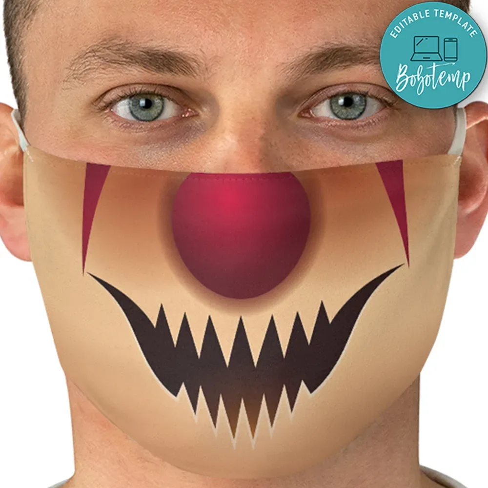 Creepy Clown Face Mask Fun Clown Smile Face Mask Creepy Mask