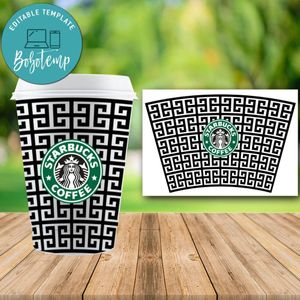 Starbucks Wrap Versace PNG File template Instant Download