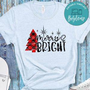 Merry and Bright Grunge Plaid T-Shirt