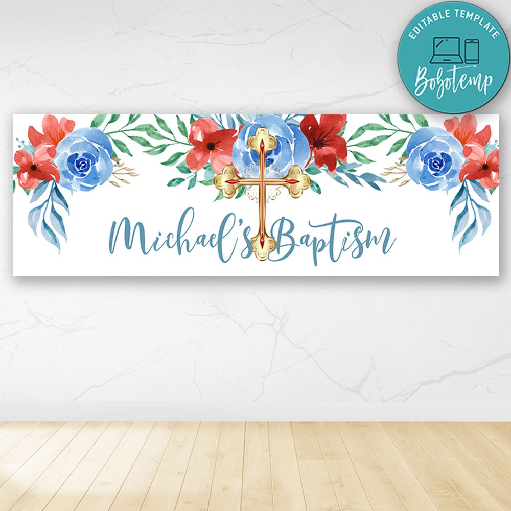 Baptism Banner Digital Printable Instant Download | Bobotemp
