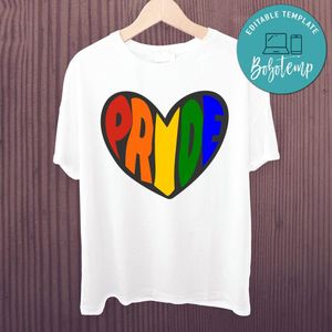 Pride Heart SVG Cut File Template Instant Download