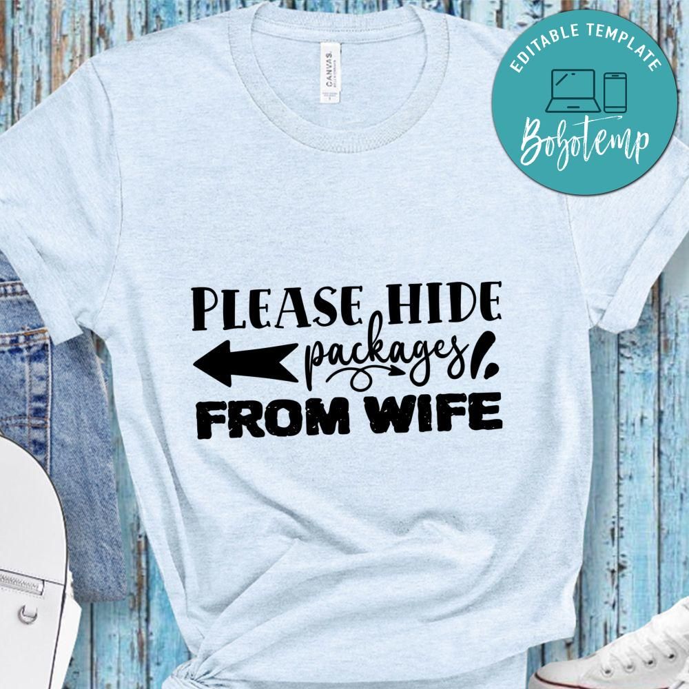 Please hide packages from wife Doormat Shirt Createpartylabels