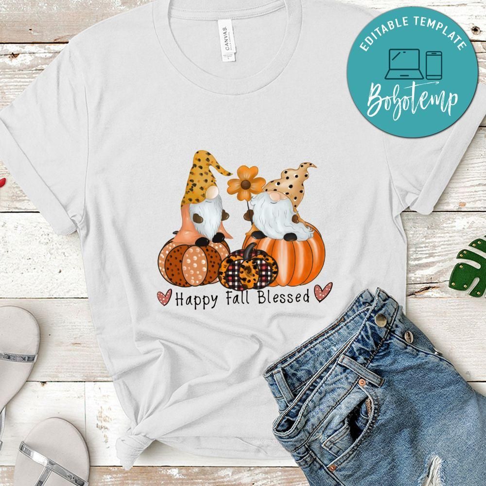 Happy Fall Blessed Gnomes Pumpkins T-Shirt