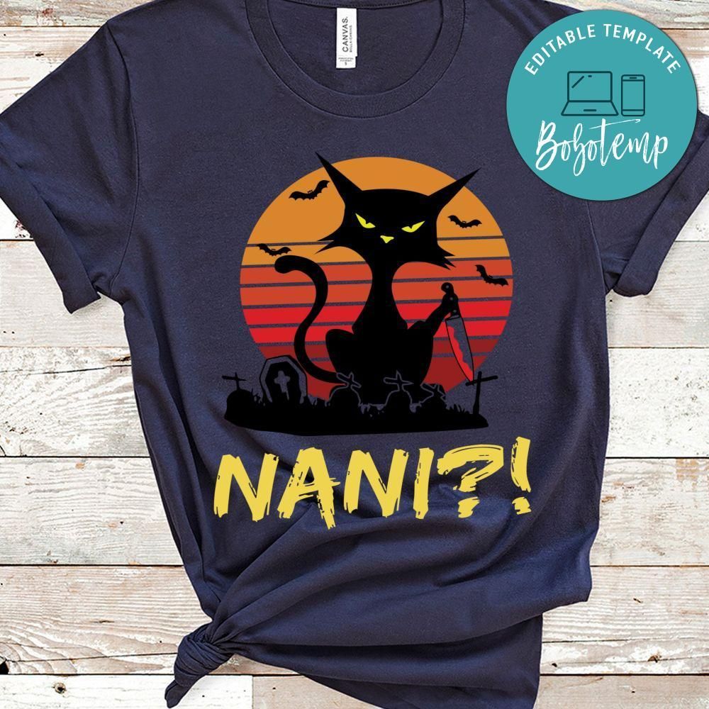 Nani Shirt - Funny Cat with Knife Nani Halloween Shirt