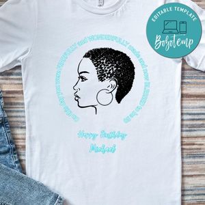 African American Happy Birthday Shirt PNG SVG Template Printable Instant Download