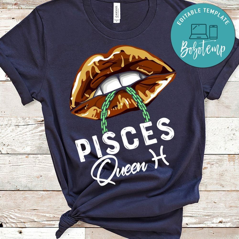 Pisces Queen Lips Sexy Black Afro Queen February March Shirt