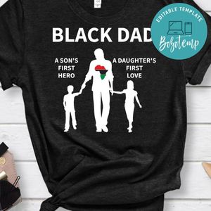 Black Dad First Hero T-Shirt