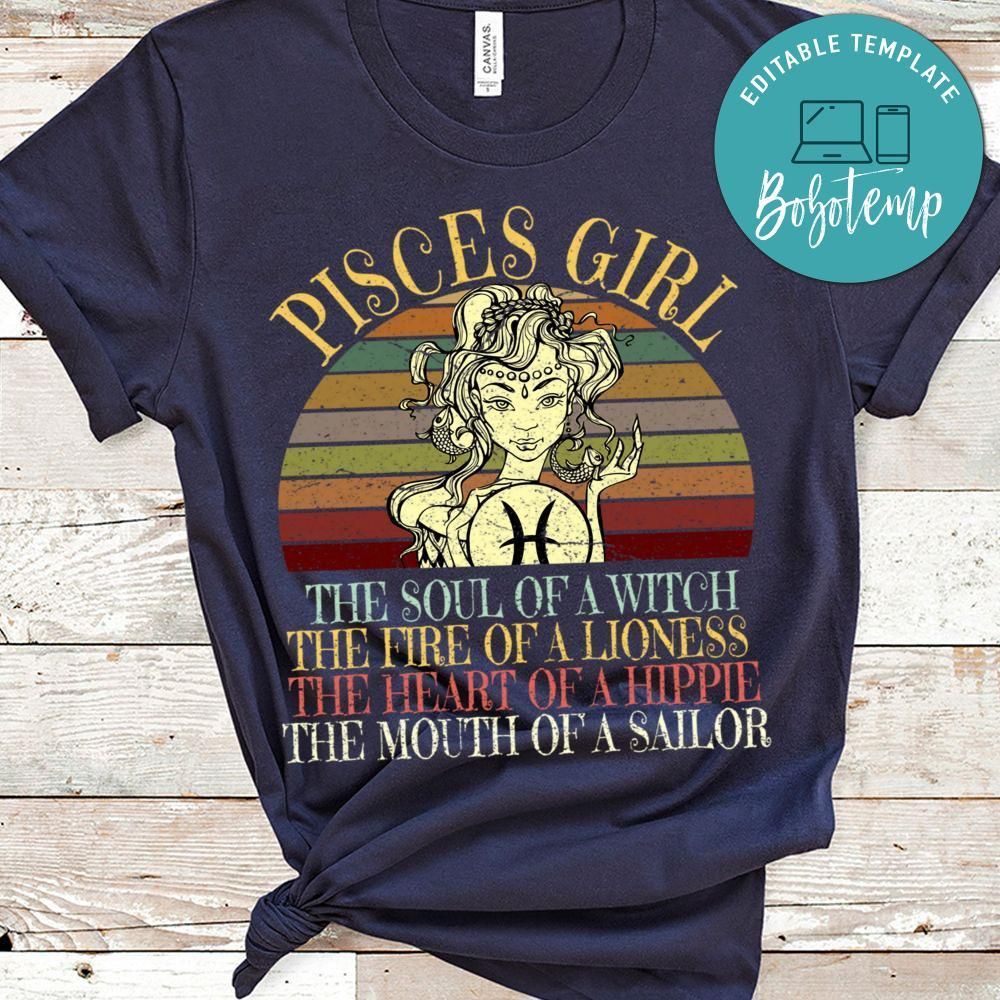 Pisces Girl Zodiac Sign February March Birthday Women Shirt