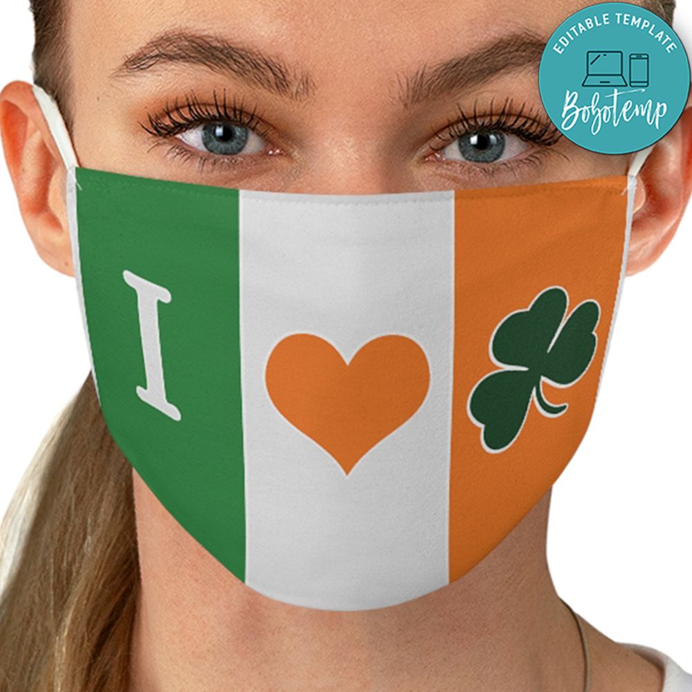Irish Flag Washable Face Mask Bobotemp