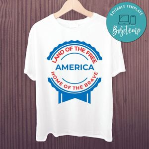Land of the Free Home of the Brave America SVG Cut File for 4th of July