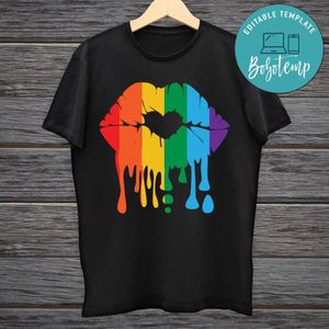 Rainbow Drip Lips SVG Cut File Template Instant Download