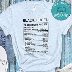 Black Queen Nutrition Facts T-Shirt