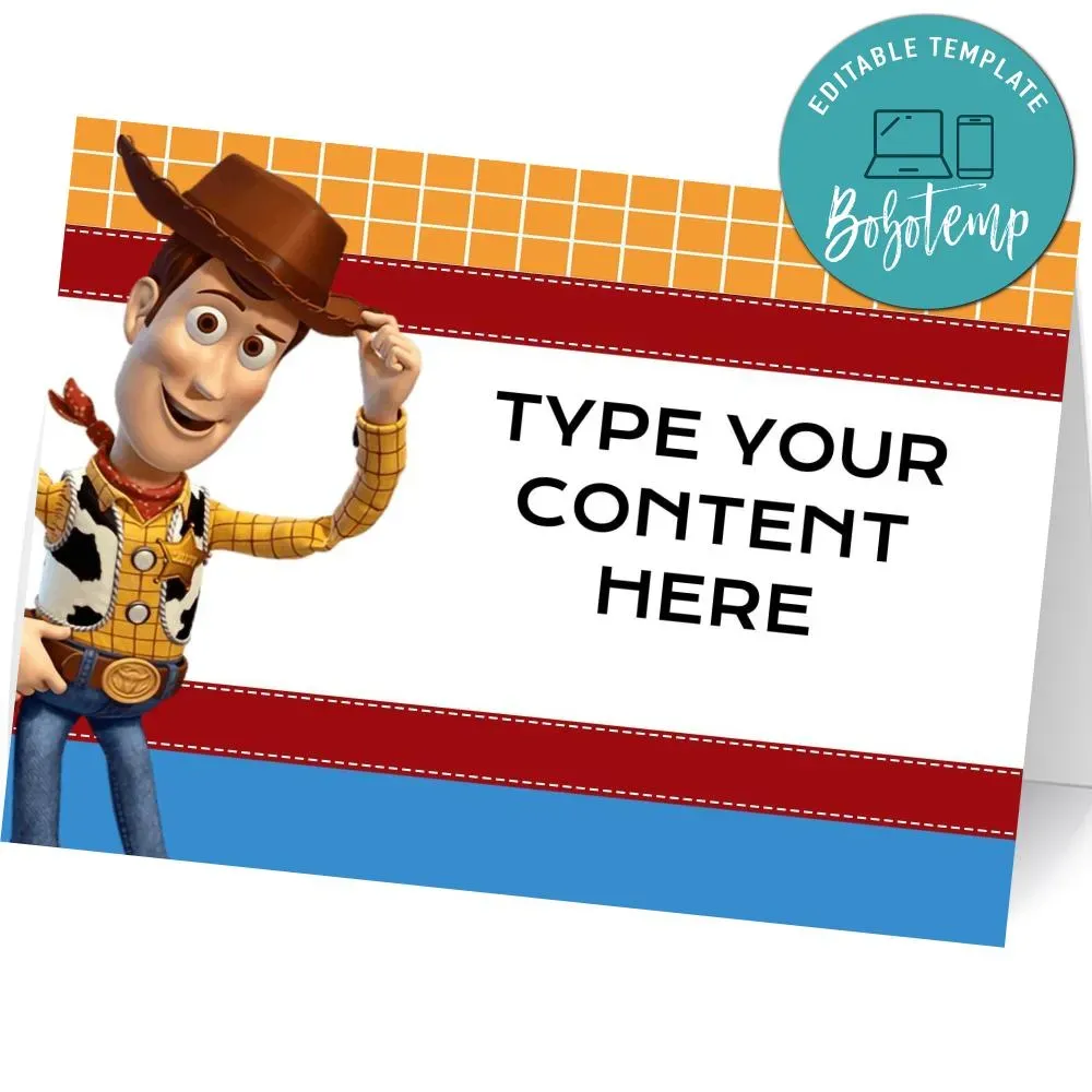 Sheriff Woody Toy Story Party Food Labels Printable DIY | Bobotemp