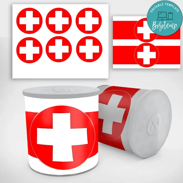 Gamer Bandage Chip Customizable Label Template Instant Download | Bobotemp for Printable Free Fortnite Medkit Label