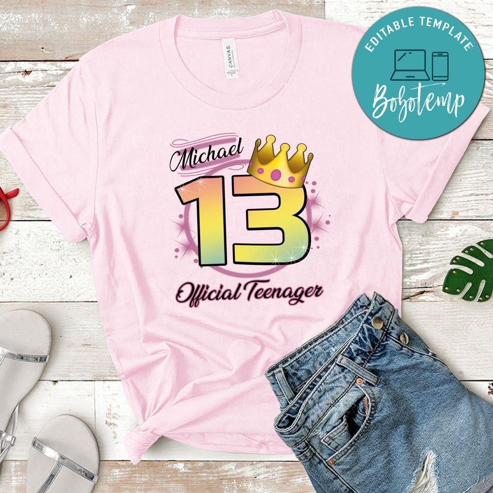 Custom Official Teenager Birthday T-Shirt