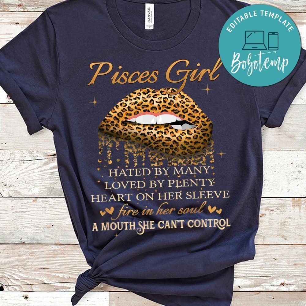 Pisces Girl Birthday Gifts Funny Leopard Sexy Lip Shirt