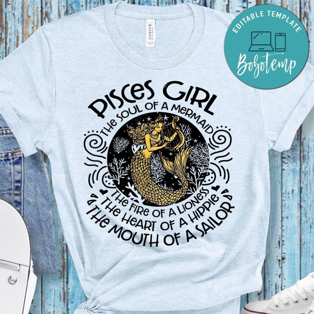 Pisces Girl The Soul Of A Mermaid The Fire Of A Lioness PNG file template