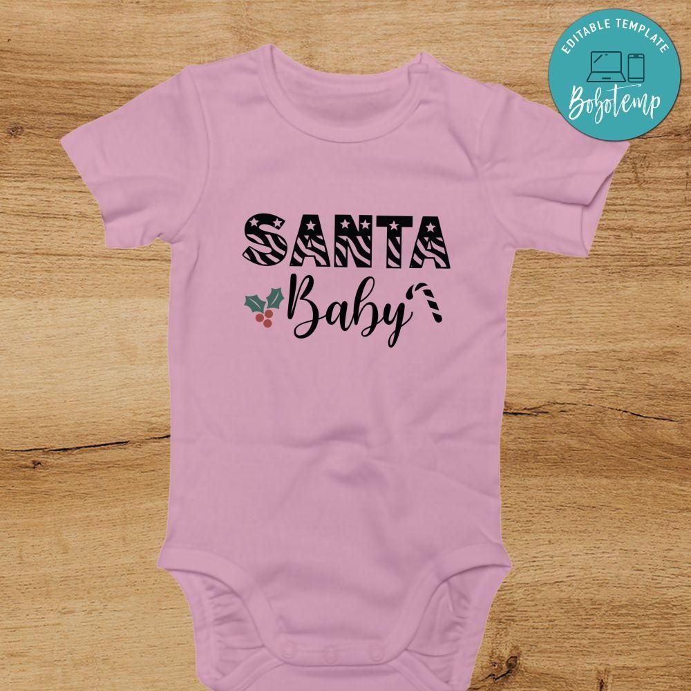 Christmas Santa Baby Bodysuit - Christmas Baby Shower Gift