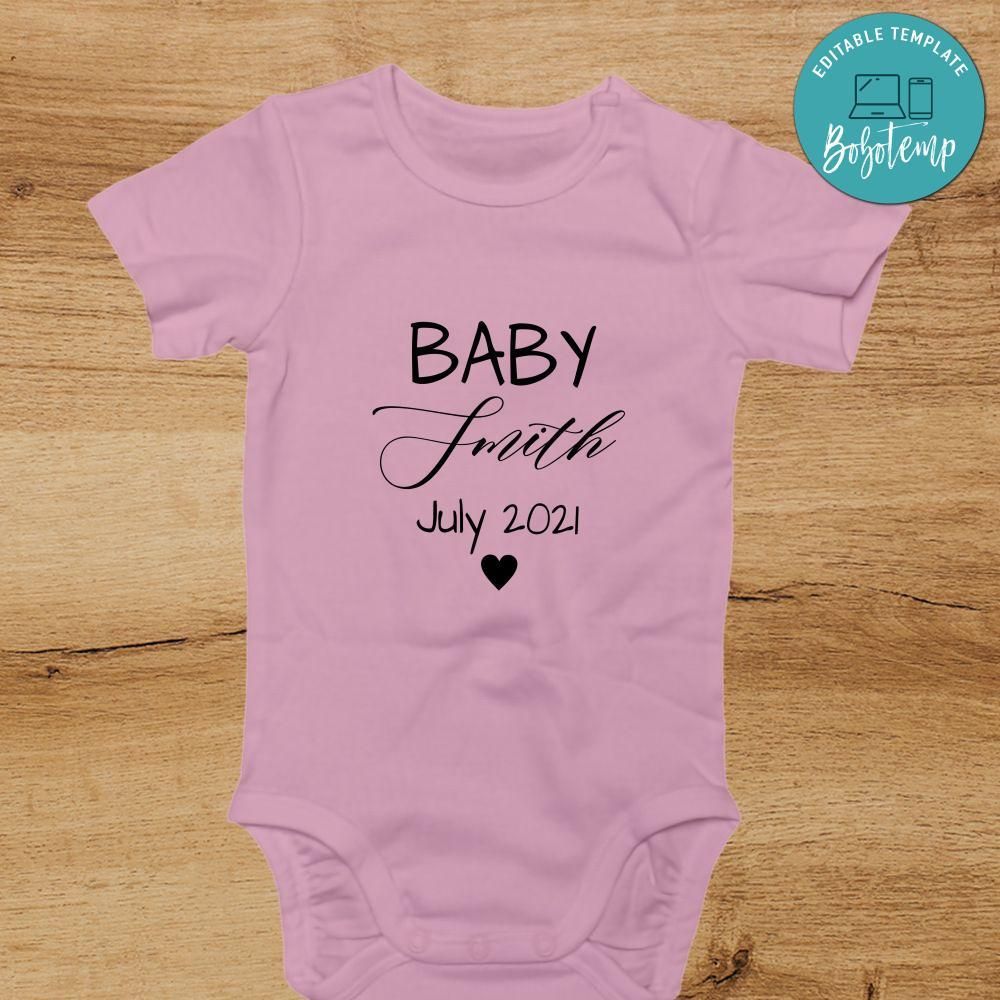 Last Name Baby Onesie® - Pregnancy Announcement Bodysuit