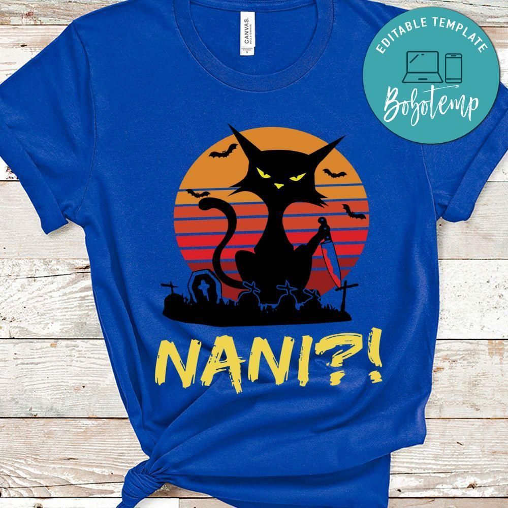 Nani Shirt - Funny Cat with Knife Nani Halloween Shirt