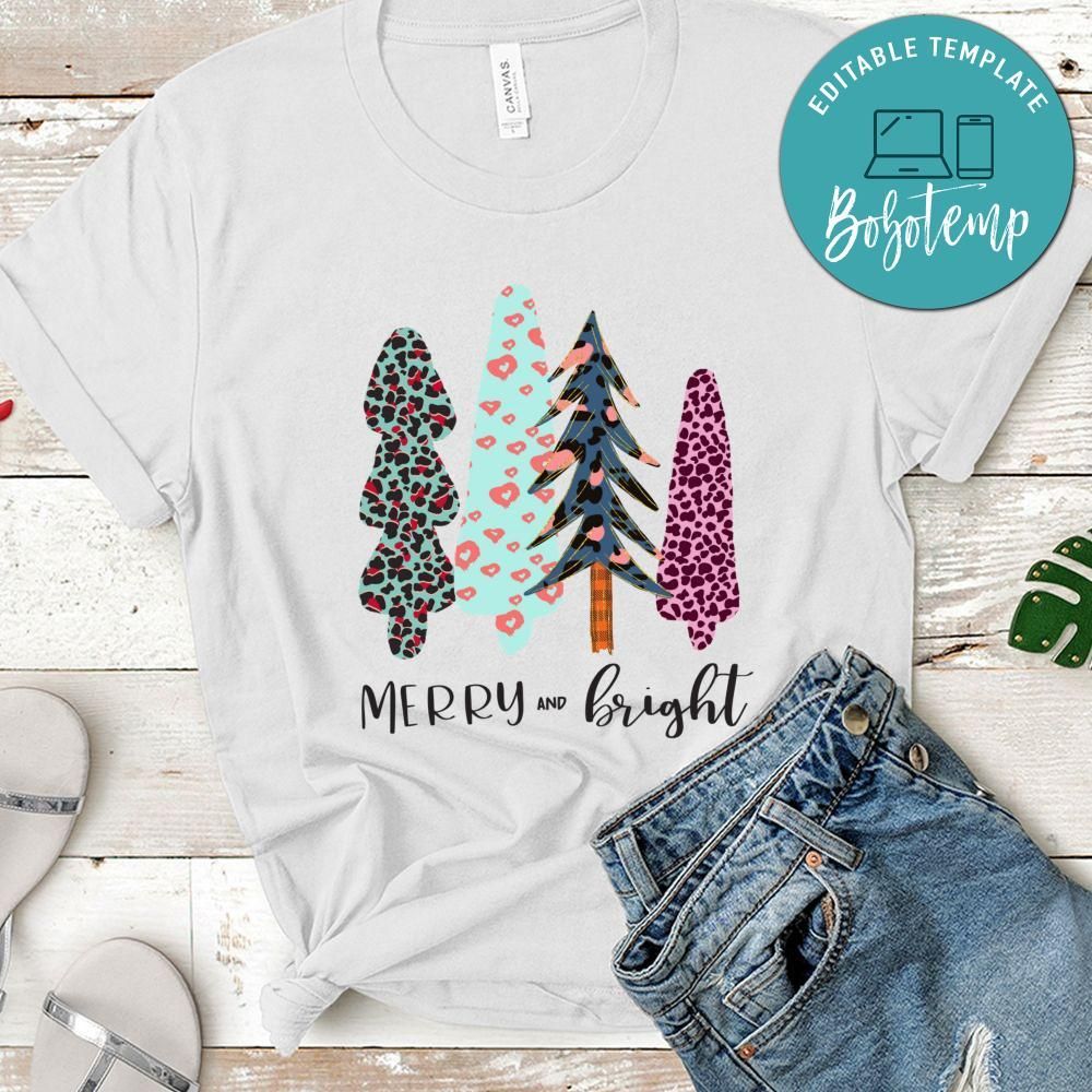 Merry and Bright Christmas Trees T-Shirt